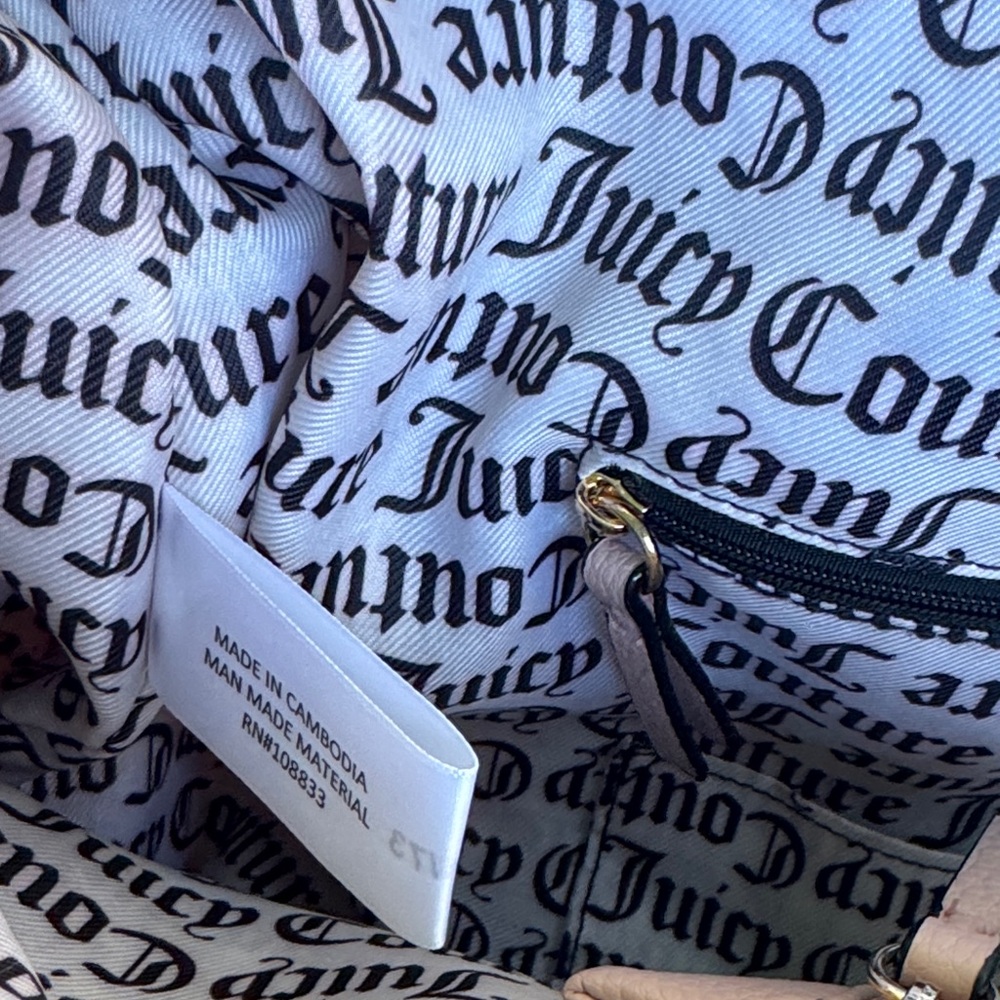 Juicy Couture Metallic Rose Quilted Tote Bag Snow Bunny Weekender Bag Luggage Lg - Picture 14 of 14